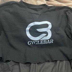 Cropped large waffle sweatshirt